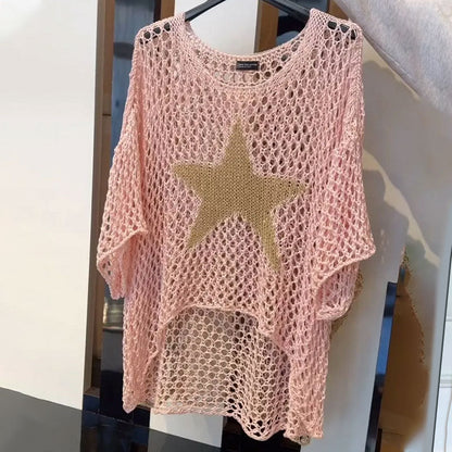 Comfy Women's Casual Star Pullover Top