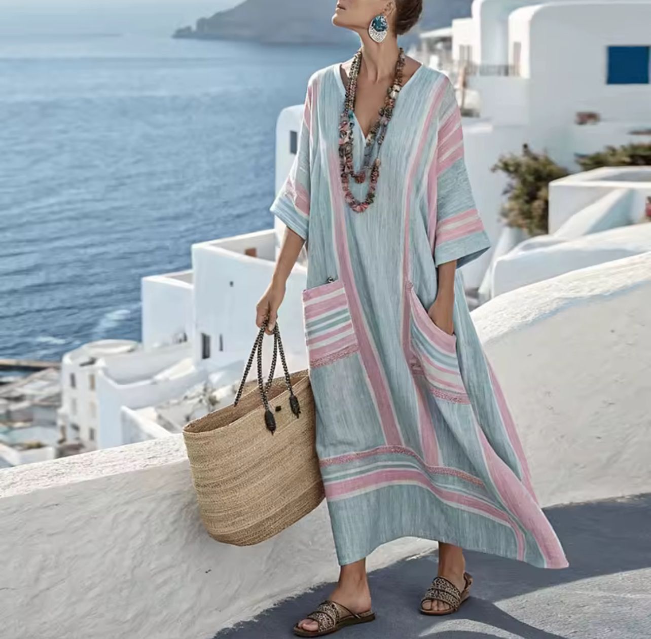 Comfortable Summer Dress for Women - Loose Floral Maxi Dress