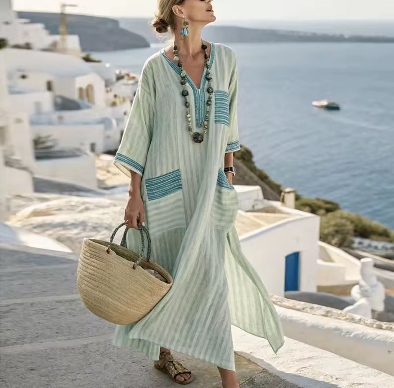 Comfortable Summer Dress for Women - Loose Floral Maxi Dress