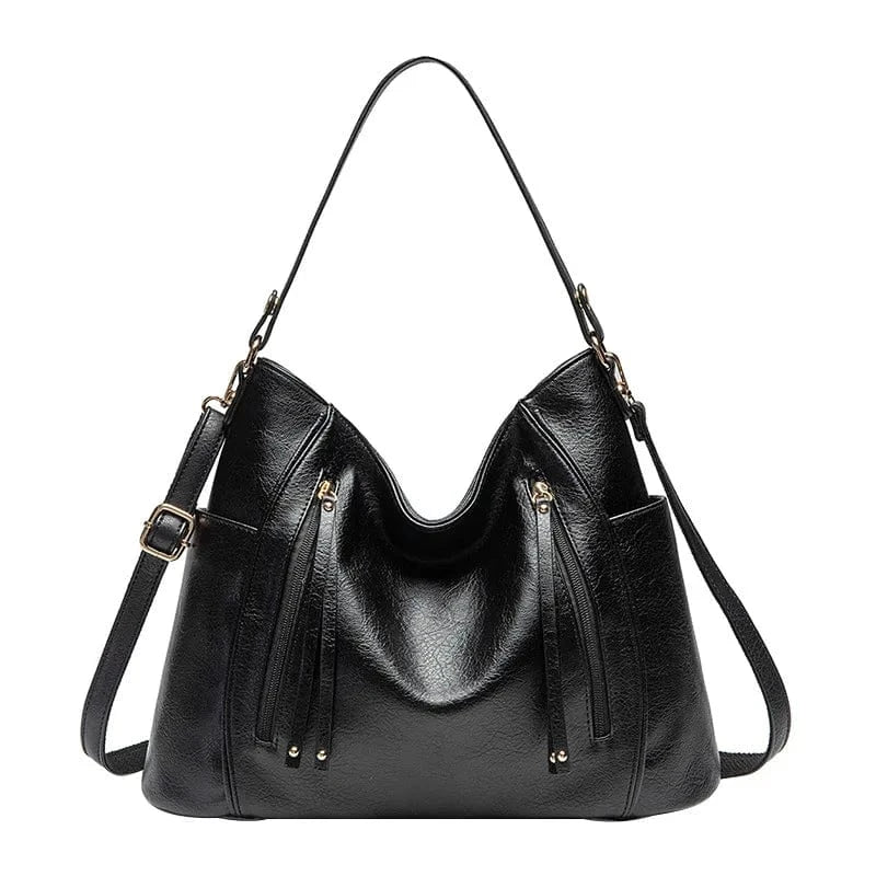 Large Leather Shoulder Bag with Roomy Inside
