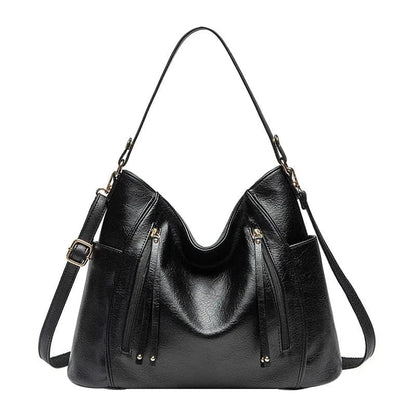 Large Leather Shoulder Bag with Roomy Inside