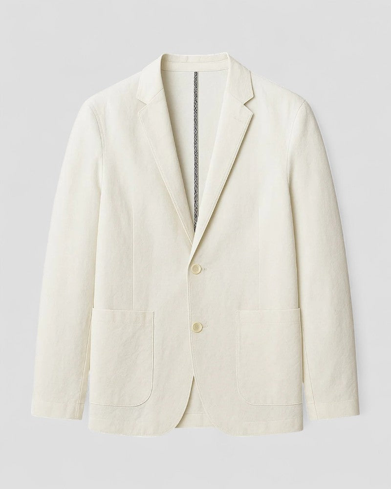 Linen Blend Blazer Smart Casual Tailored Fit for Men 1