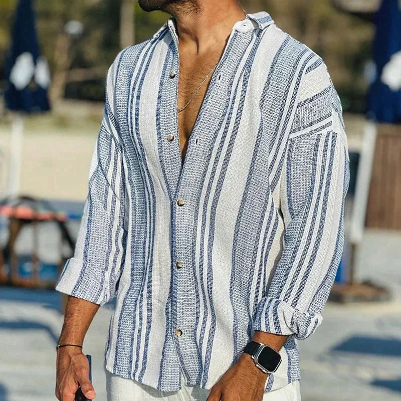 Linen Shirt For Men | Breathable | Blue