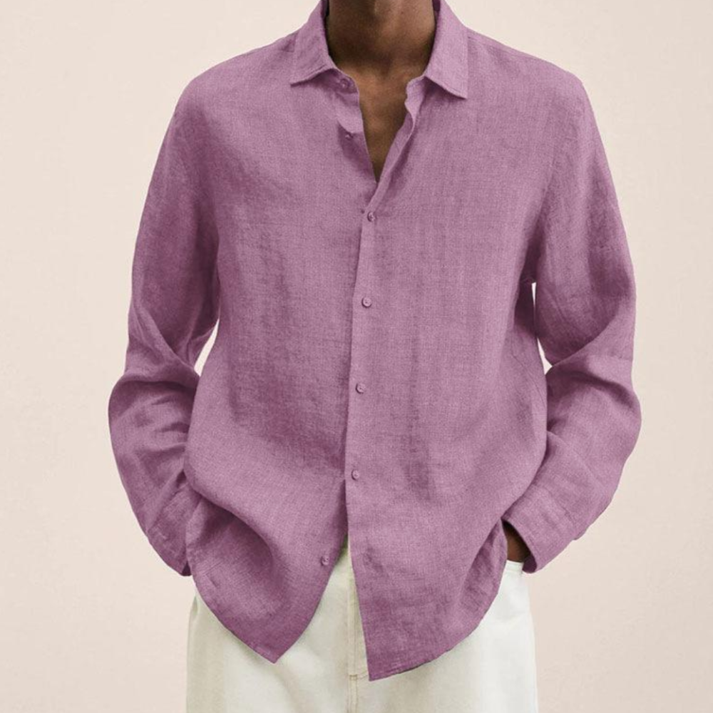  Linen Shirt For Men | Classic Fit | Pink