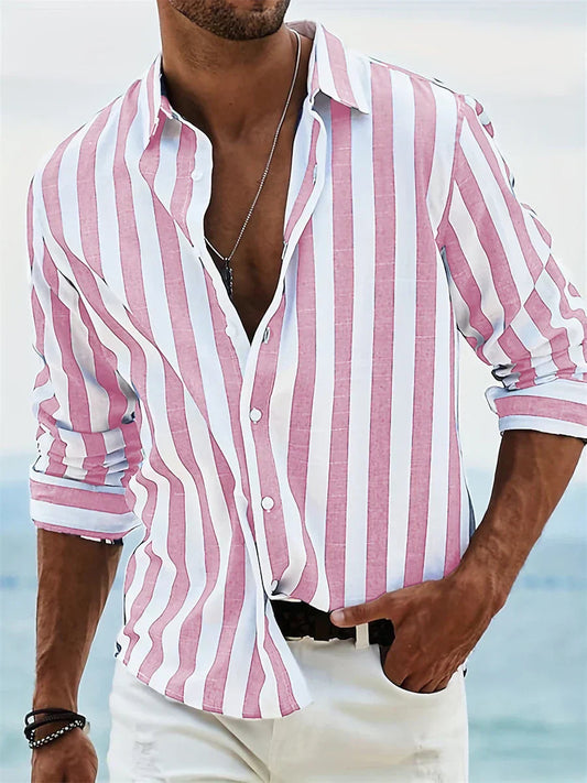 Casual Striped Mens Shirt - Luxivelle