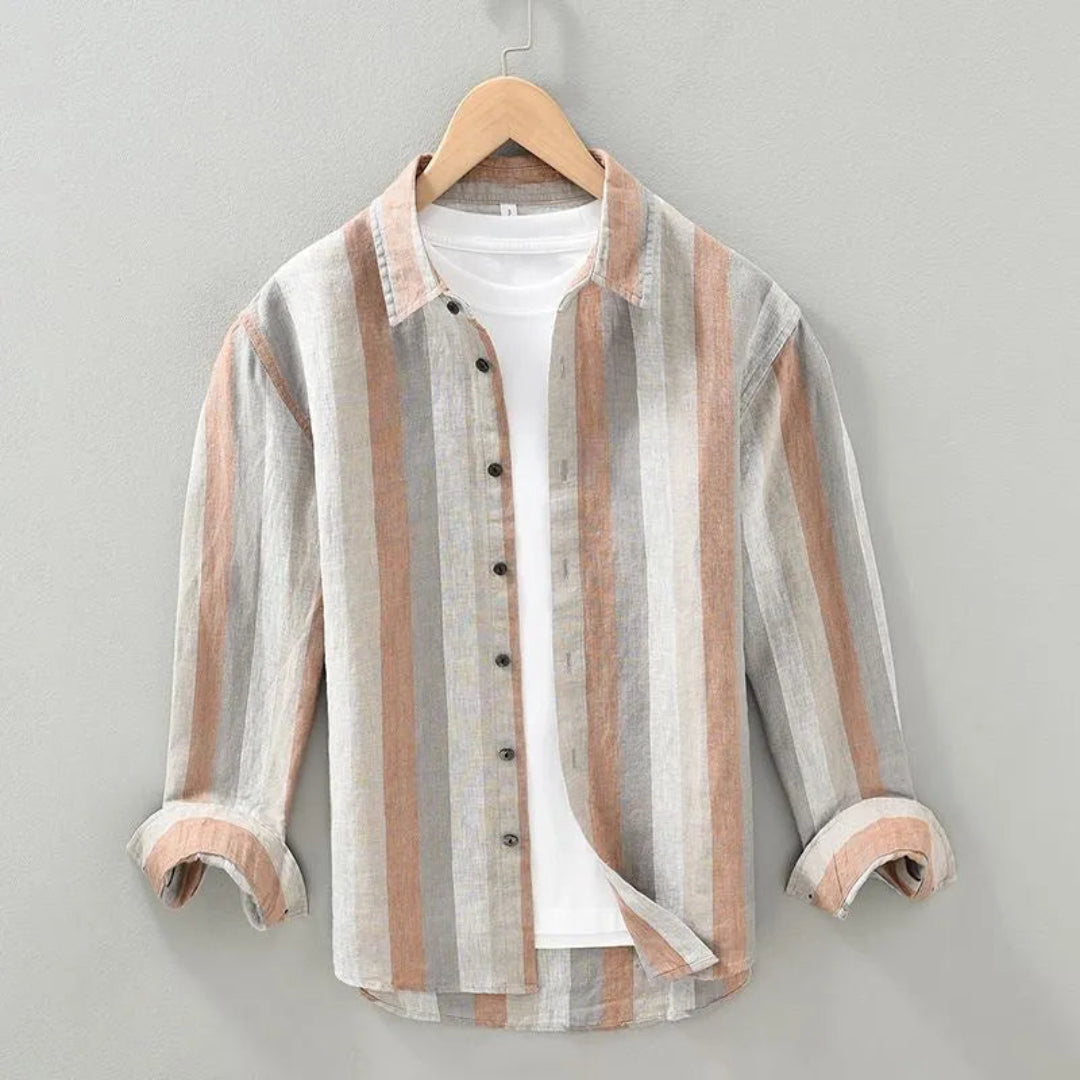 Classic Men's Striped Cotton Shirt - Luxivelle