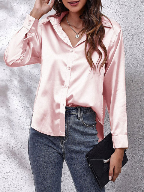 Liora | Long sleeved silk shirt
