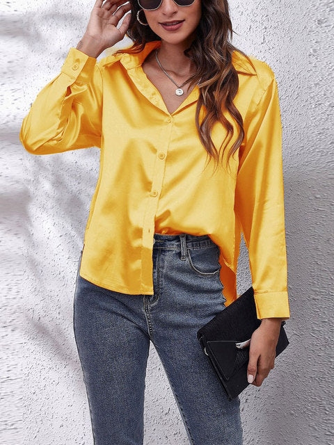 Liora | Long sleeved silk shirt