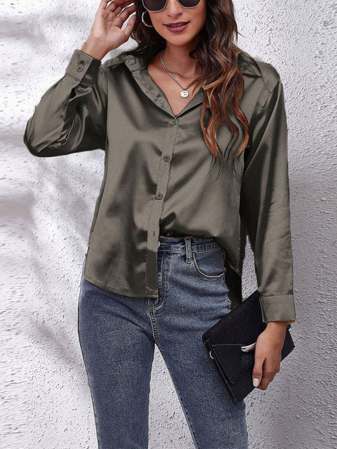 Liora | Long sleeved silk shirt