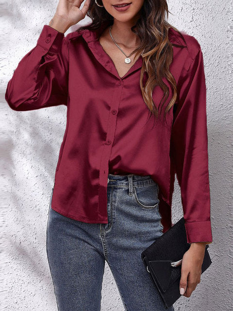 Liora | Long sleeved silk shirt