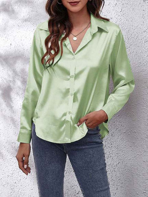 Liora | Long sleeved silk shirt