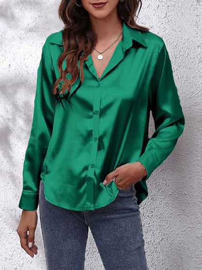 Liora | Long sleeved silk shirt
