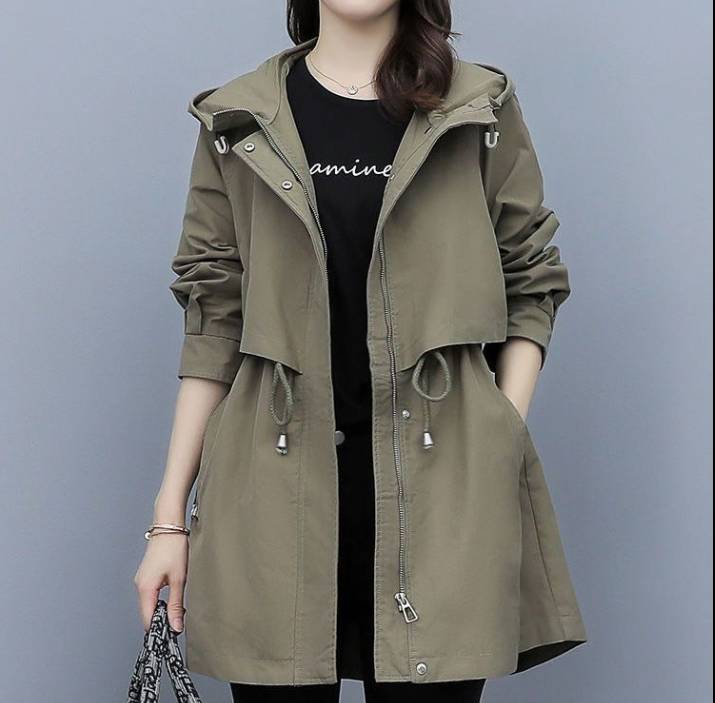 Lisa | Long waterproof trench coat with hood