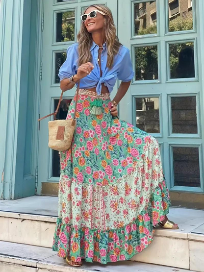 Ladies Floral Long Skirt