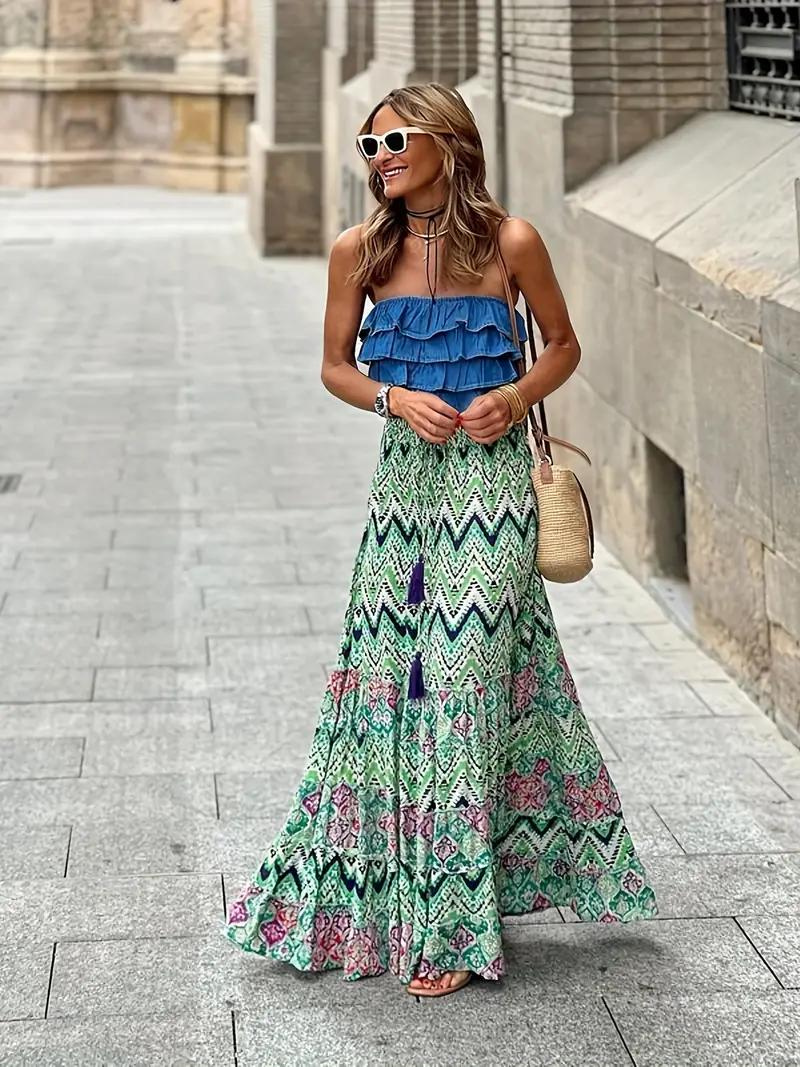 Ladies Floral Long Skirt - Luxivelle