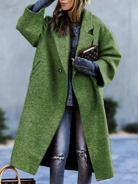 Warm Women's Winter Long Wool Overcoat