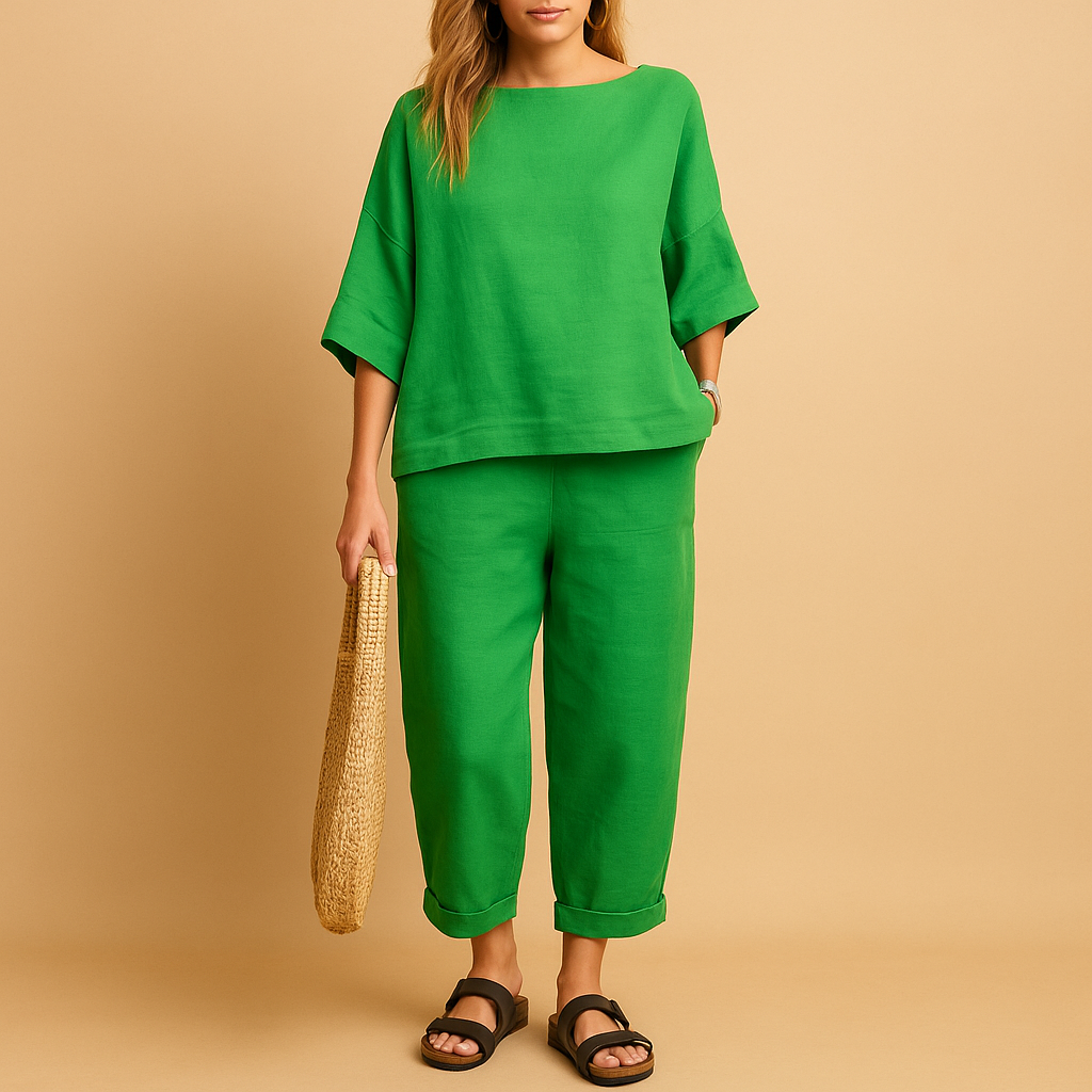 Relaxed Fit Shirt and Pants Set for Women - Luxivelle