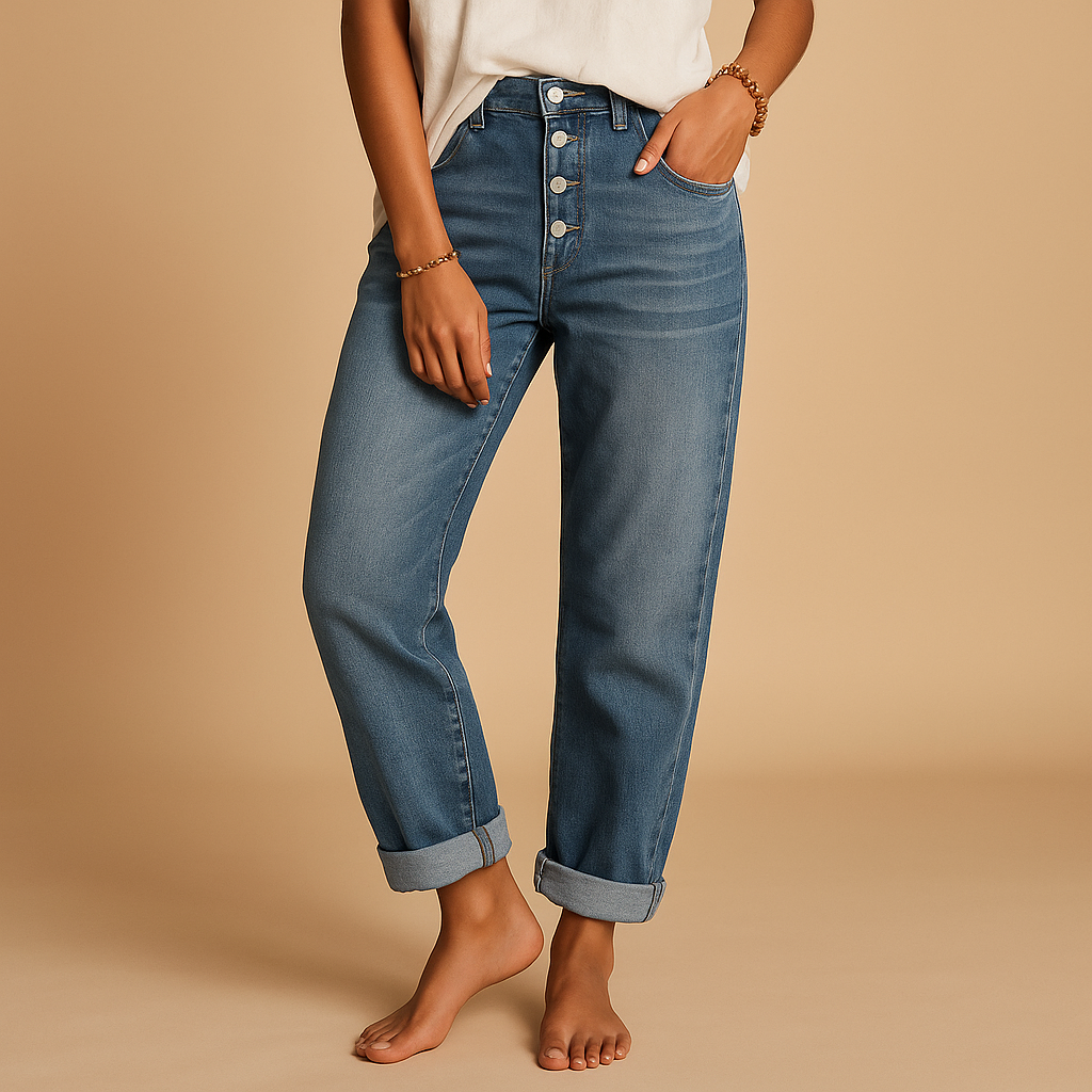 Comfortable High Waisted Ladies Jeans Fleur - Luxivelle
