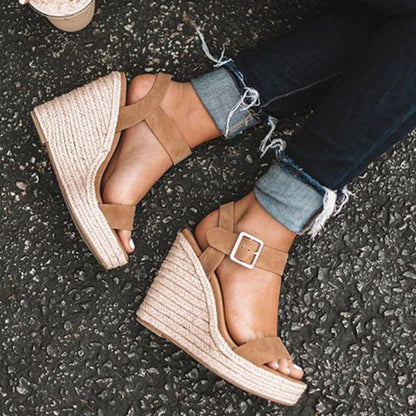 Ladies Low Heel Ankle Sandals