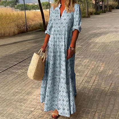 Chic Floral Long Dress | Ladies Summer Wedding Guest Dress