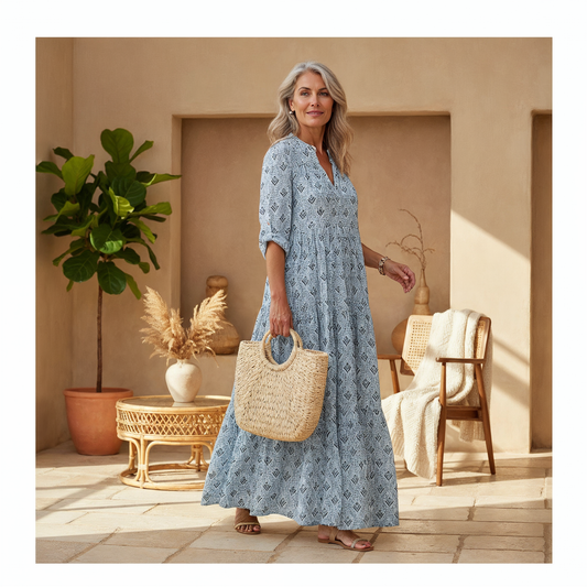 Chic Floral Long Dress | Ladies Summer Wedding Guest Dress - Luxivelle