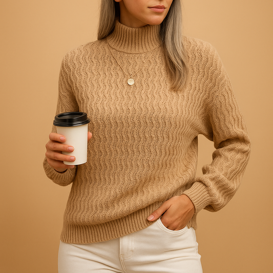 Warm Turtleneck Wool Sweater for Women - Luxivelle