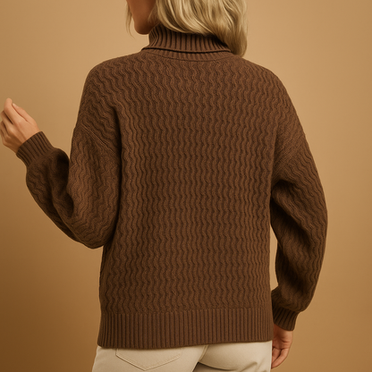 Warm Turtleneck Wool Sweater for Women