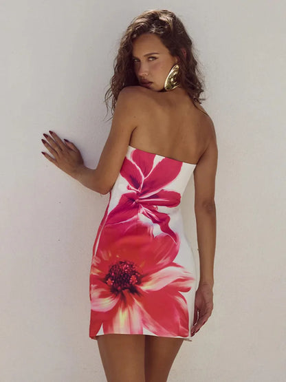 Luna | Women's Summer Dress - Floral Mini with Adjustable Straps-5