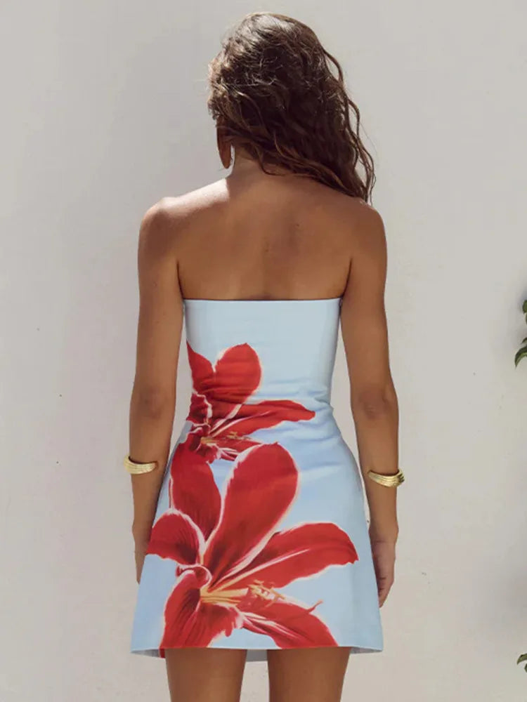 Luna | Women's Summer Dress - Floral Mini with Adjustable Straps-3