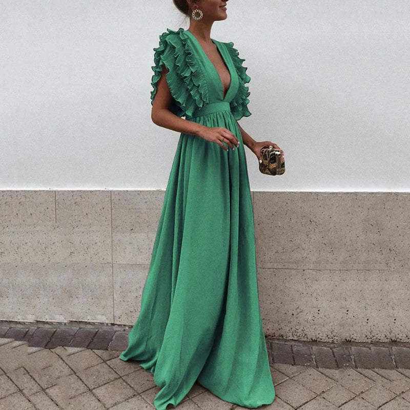 Variant image for Luna | Maxi Dress with Sleeves for Women - Elegant Long Dress-13