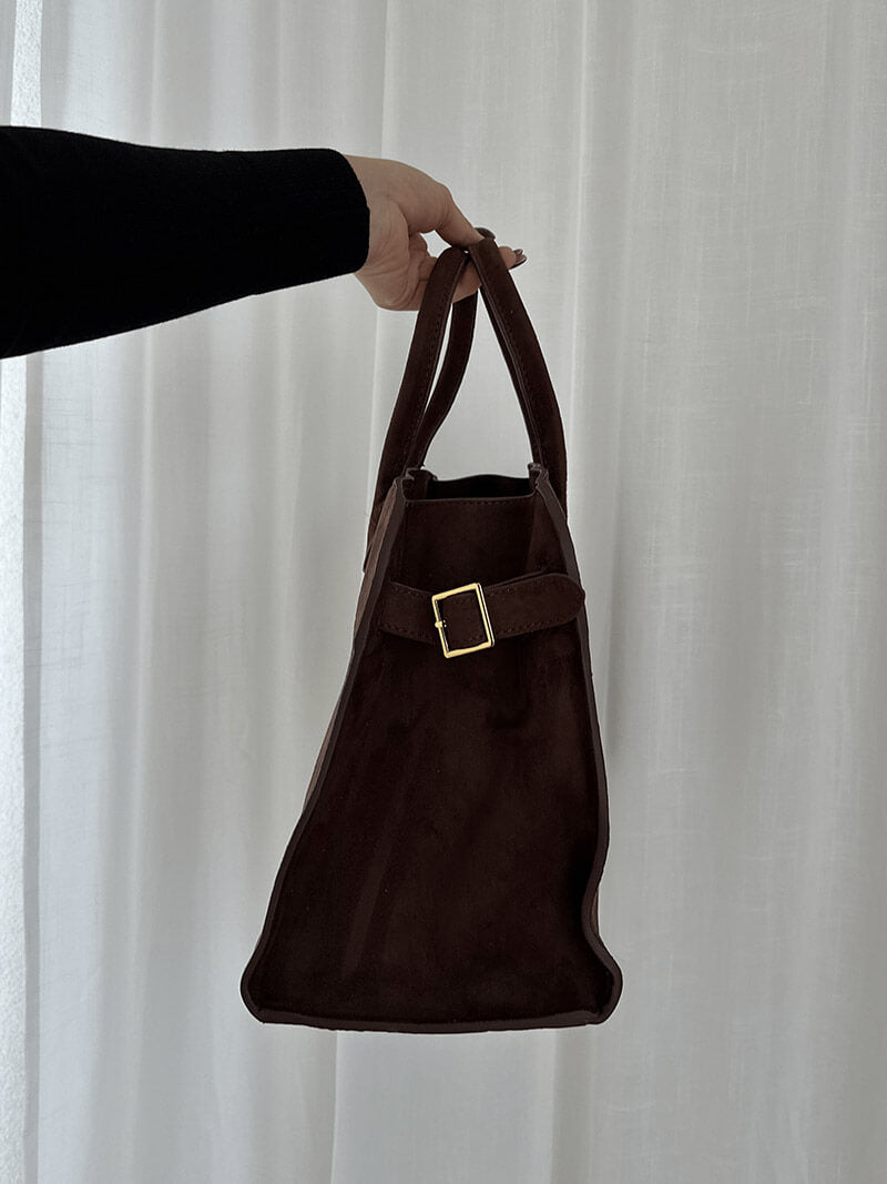 Luna | Suede Handbag Tote Bag-5