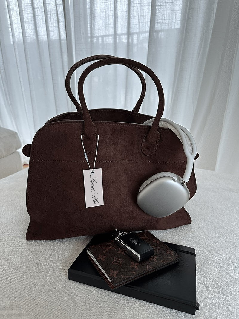 Luna | Suede Handbag Tote Bag-3