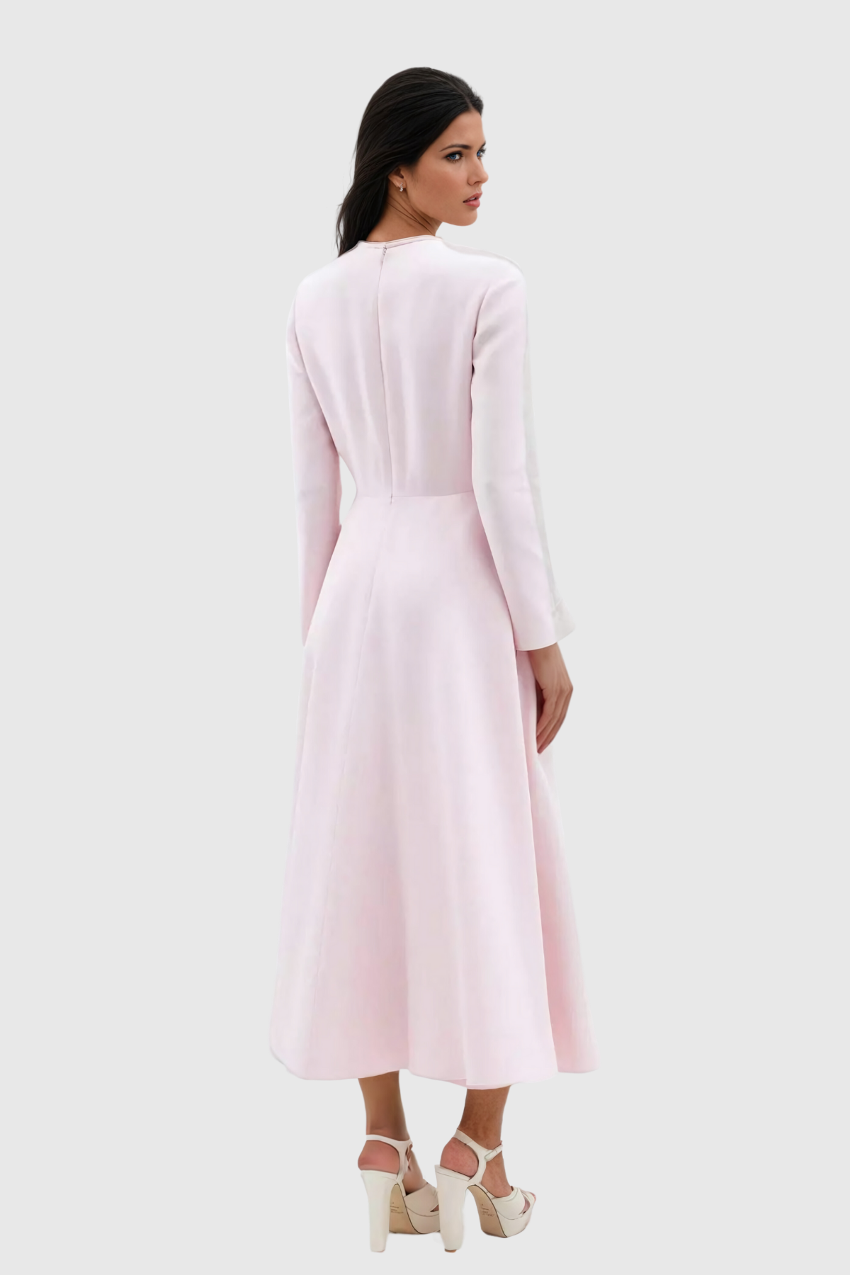 Luna | White Maxi Dress for Women with Elegant Patchwork and Ruffles-4