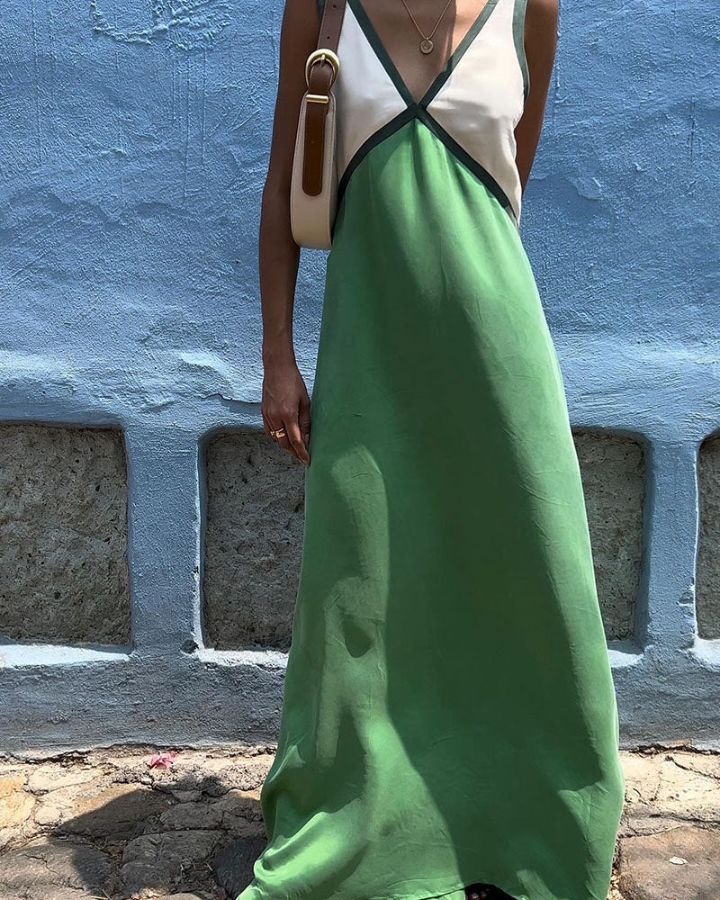 Luna | Long Sleeve Maxi Dress for Women with Bold Contrast Design-2