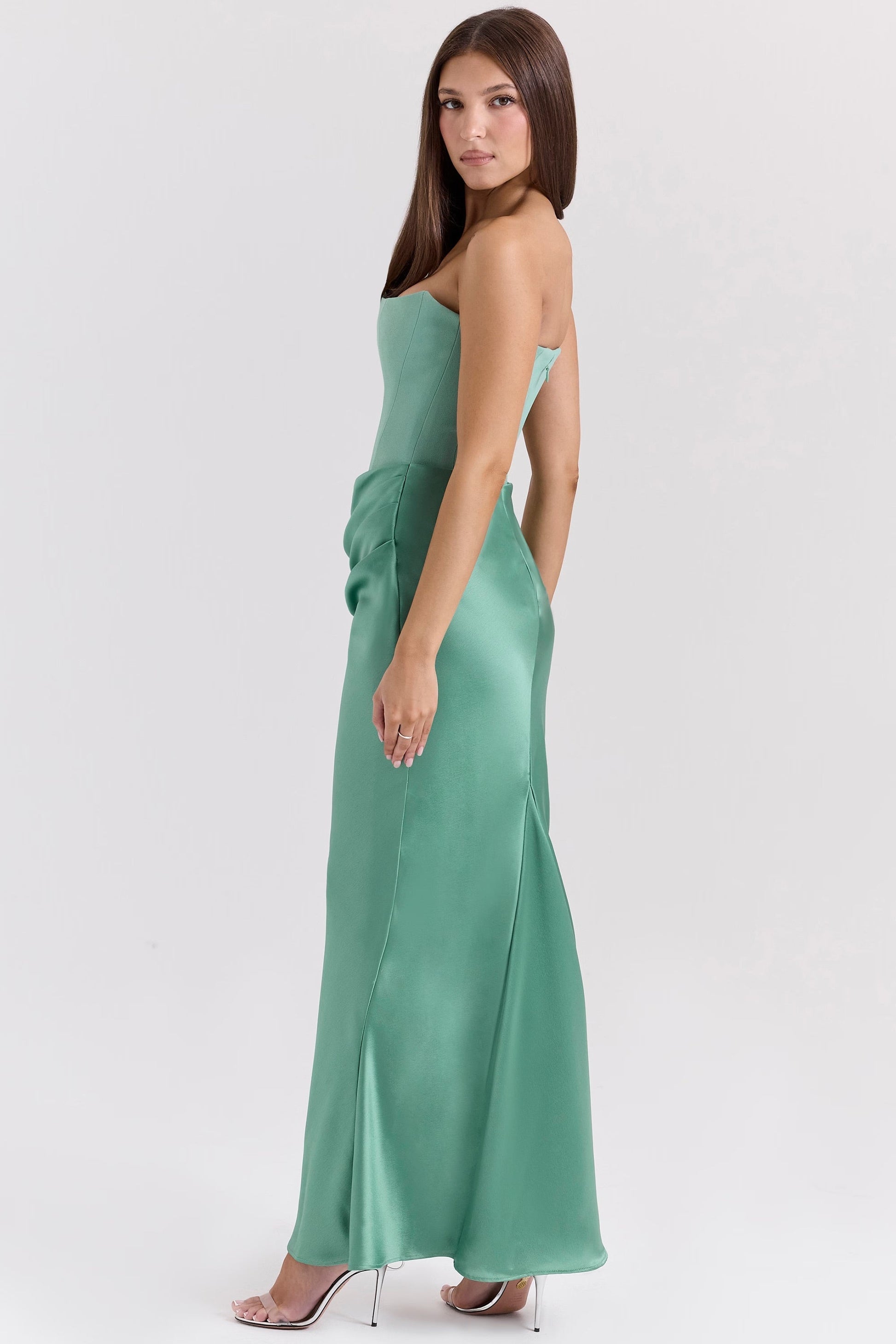 Luna | Satin Maxi Dress for Women - Elegant Strapless Long Dress-2