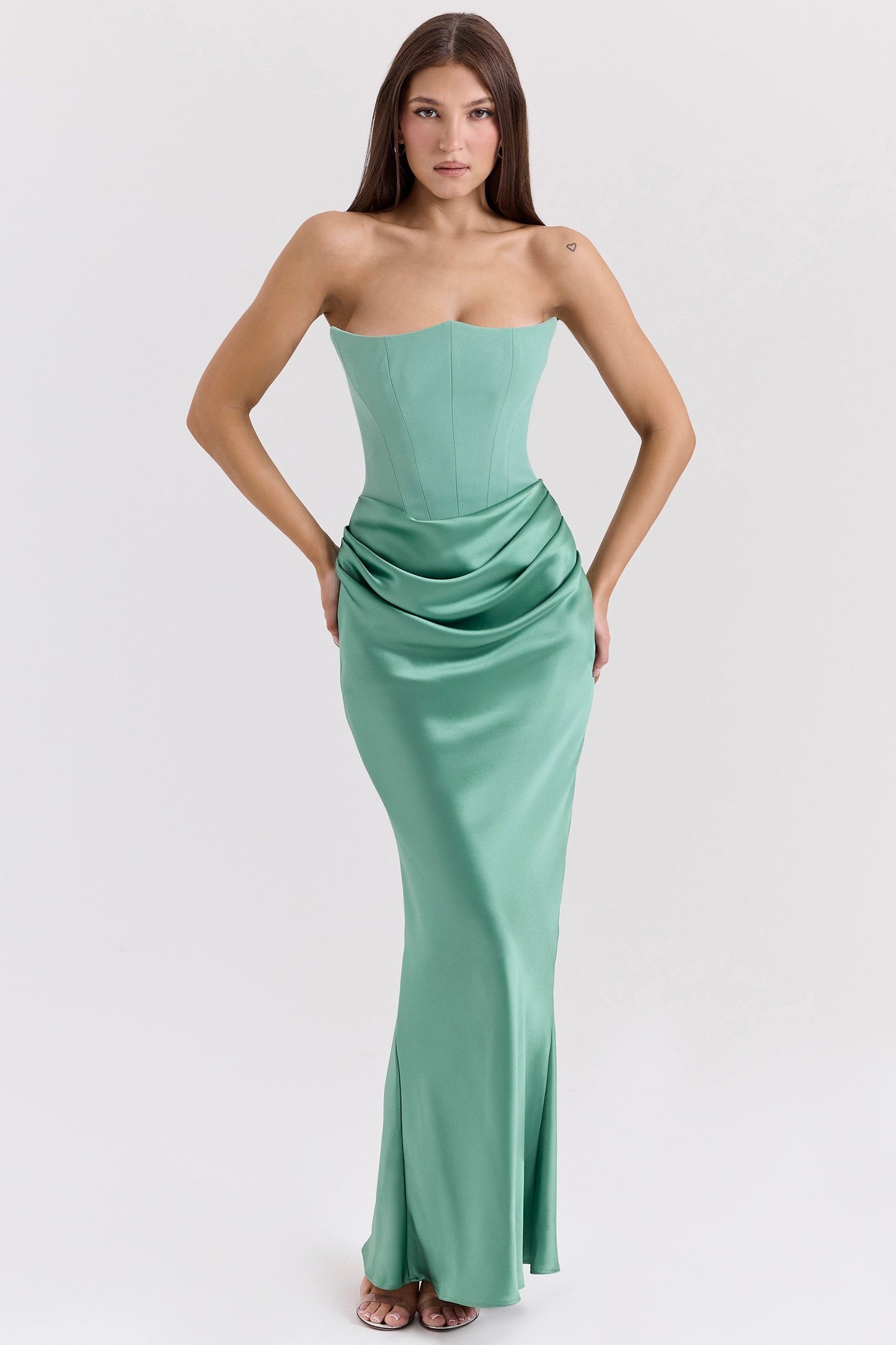 Luna | Satin Maxi Dress for Women - Elegant Strapless Long Dress-1