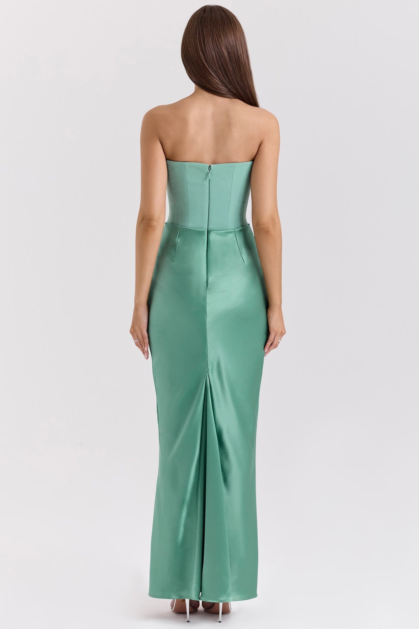 Luna | Satin Maxi Dress for Women - Elegant Strapless Long Dress-3