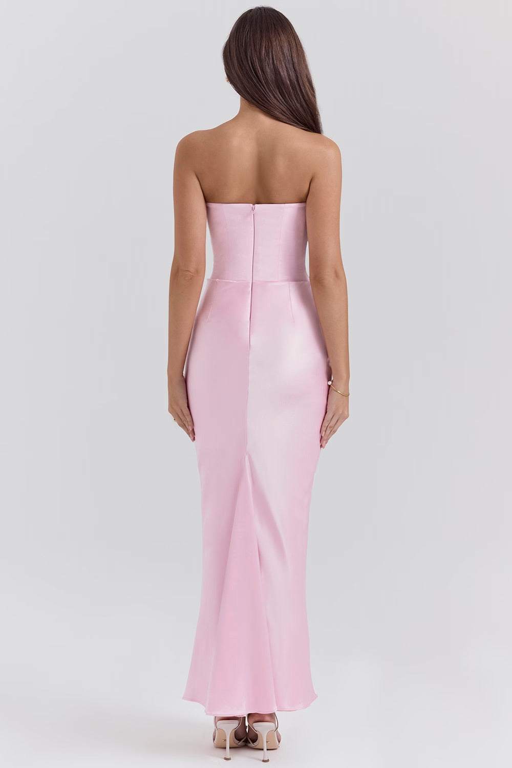 Luna | Satin Maxi Dress for Women - Elegant Strapless Long Dress-6
