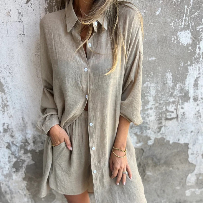 Comfy Classic Polo Outfit | Women's 2 Piece Set - Luxivelle