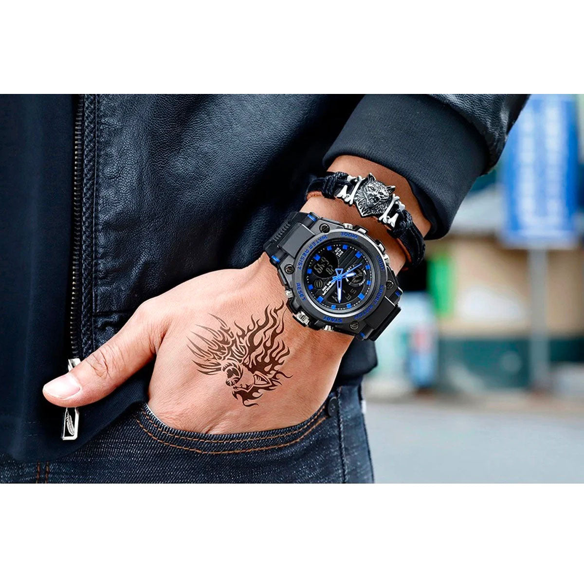 Tough Outdoor Men's Watch – Waterproof Analog Digital Watch