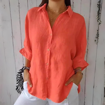 Relaxed Fit Blouse with Rear Tie Detail