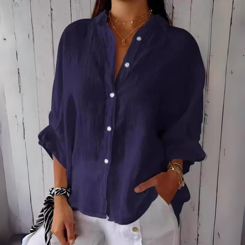 Relaxed Fit Blouse with Rear Tie Detail