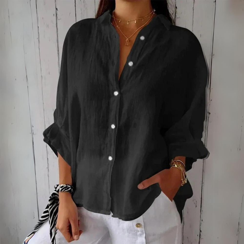 Relaxed Fit Blouse with Rear Tie Detail