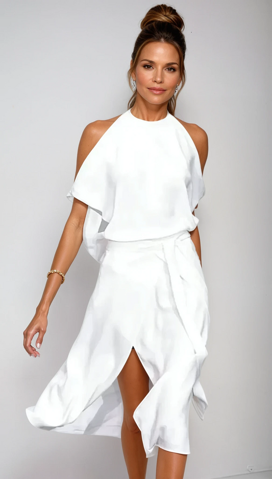 Chic Off Shoulder Midi Dress - Luxivelle