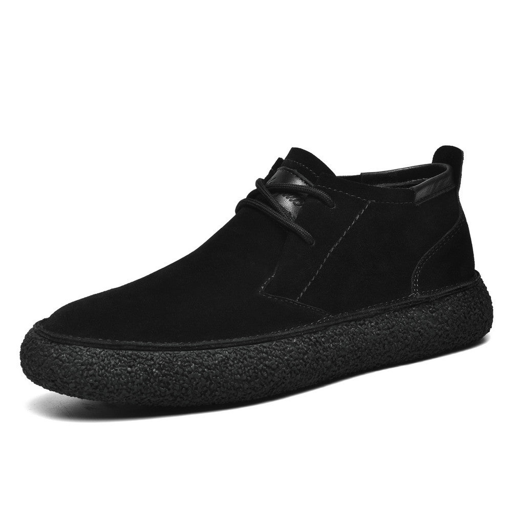 Men's Brown Leather Ankle Boots Comfortable Casual Shoes