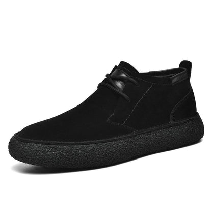 Men's Brown Leather Ankle Boots Comfortable Casual Shoes