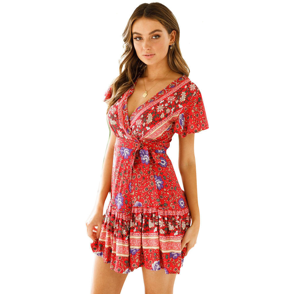 Pretty Summer Short Sleeve Women's Dress - Luxivelle