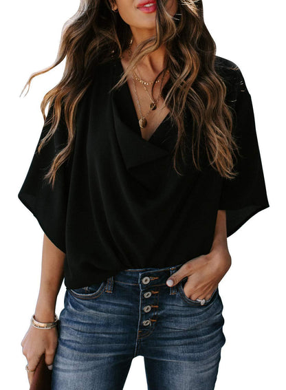 Women's Flowy Bell Sleeve Casual Top - Luxivelle