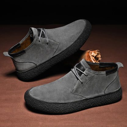 Men's Brown Leather Ankle Boots Comfortable Casual Shoes