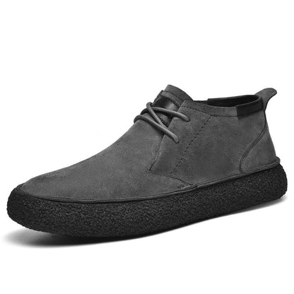 Men's Brown Leather Ankle Boots Comfortable Casual Shoes